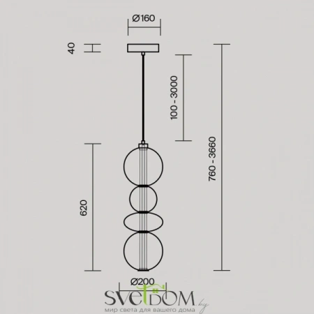 Подвесные светильники Maytoni MOD307PL-L36BS3K от Магазина Svetdom.by