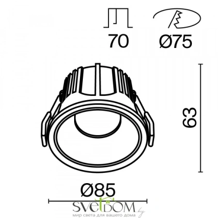 Встраиваемый светильник Technical DL043-01-15W3K-D-RD-WB Maytoni