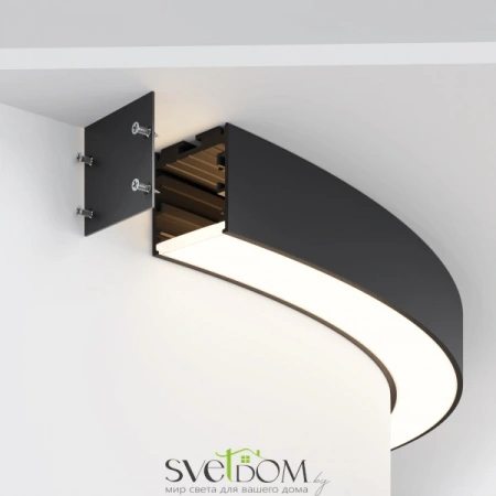 Радиусный профиль 35x35 Ø800мм 1/4 круга черный ALM-3535R-B-D-90°-0.8M