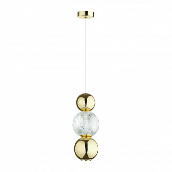 5008/7LA L-VISION ODL23 465 золотой/прозрачный/металл/акрил Подвес LED 7W 4000K 300Лм CRYSTAL