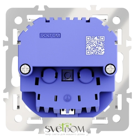 Механизм розетки с заземлением и защитными шторками 16А, с USB A+C Voltum S70 VLS0405M Voltum VLS0405M