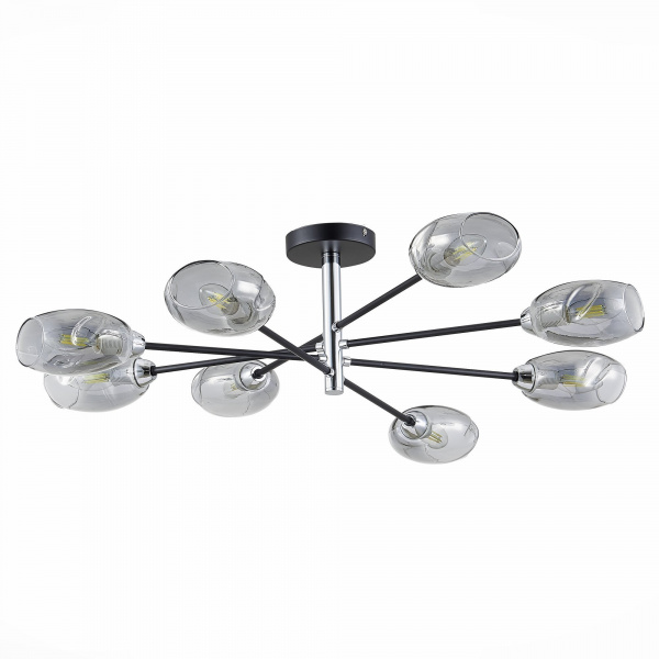 SLE155512-08 Светильник потолочный Черный, Хром/Дымчатый E14 8*40W GLOA