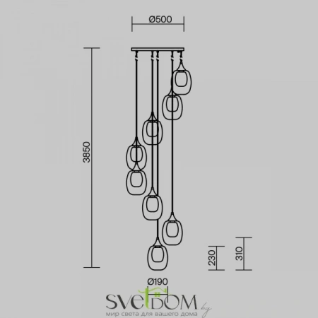 Подвесные светильники Maytoni MOD016PL-08BS1 от Магазина Svetdom.by