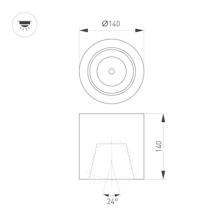 Светильник SP-FOCUS-R140-30W Warm White Arlight 021066 Arlight