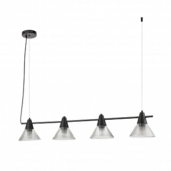 6595/4A MODERNI LN24 черный/прозрачный, металл/стекло Подвес E27 4*60W 220V CORNE