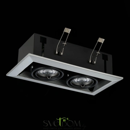 ST250.148.02 Св-к встр. Черный GU10 2*50W  L245xW126xH70 220V Без ламп Встраиваемые светильники ST LUCE