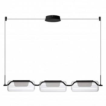 5003/30L L-VISION ODL23 329 черный матовый/прозрачный/стекло Люстра LED 30W 3000K KAVIA