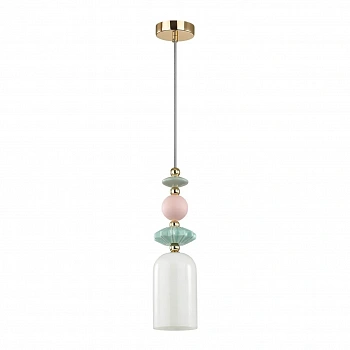 4861/1B CLASSIC ODL_EX21 111 золото/разноцветн./керамика/стекло Подвес E14 1*40W CANDY