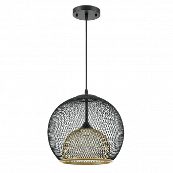 8052/1A SUSPENTIONI LN25 315 черный/черный, золото металл/металл Подвесной светильник E27 1*60W 220V LEONELA