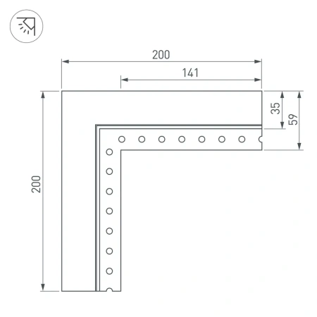 Угол SL-LINIA32-FANTOM-EDGE внутренний Arlight 030100 Arlight