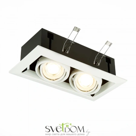 ST250.558.02 Св-к встр. Черный, Белый GU10 2*50W  IP20 L245xW126xH70 220V Без ламп Встраиваемые светильники ST LUCE
