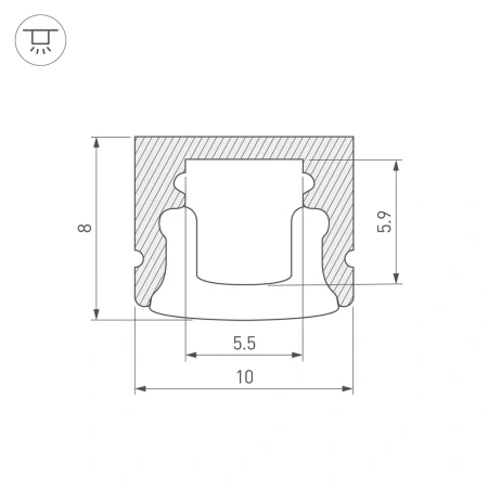 Профиль ARH-MINI5-2000 ANOD Arlight 018827 Arlight