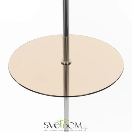 Citilux Линц CL402973T Торшер хром со столиком и кремовым абажуром CITILUX