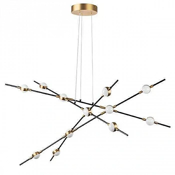 Lightstar 745247 Люстра BERGAMO LED 5Wх12 4800LM ЧЕРНЫЙ МАТОВЫЙ/ЗОЛОТО 4000K