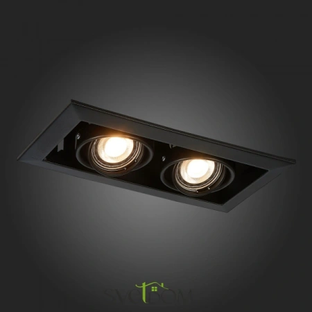ST250.448.02 Св-к встр. Черный GU10 2*50W  L245xW126xH70 220V Без ламп Встраиваемые светильники ST LUCE