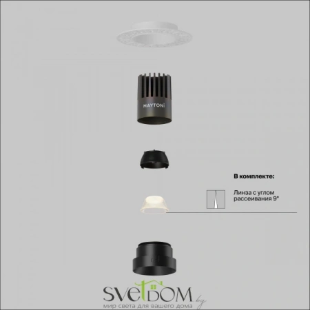 Встраиваемые светильники Maytoni DL124-10W-3K-TRS-B от Магазина Svetdom.by