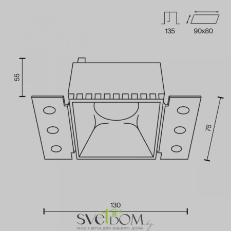 Встраиваемые светильники Maytoni DL051-01-GU10-SQ-WMG от Магазина Svetdom.by