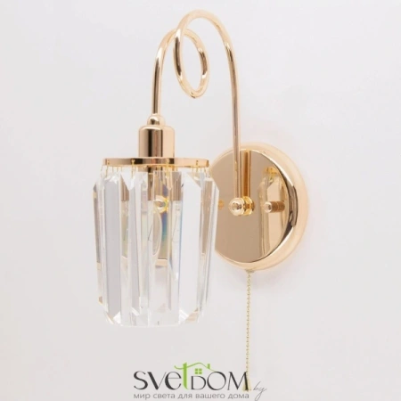 Citilux Синди CL330312 Бра хрустальное с выключателем Золото CITILUX