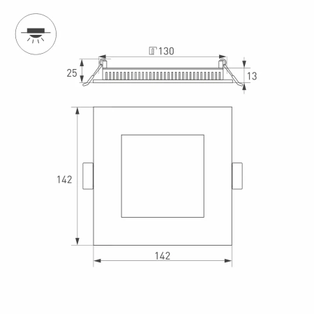 Светильник DL-142x142M-13W Day White Arlight 020129 Arlight