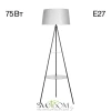 Citilux Рейнер CL806022 Торшер чёрный со столиком и серым абажуром CITILUX