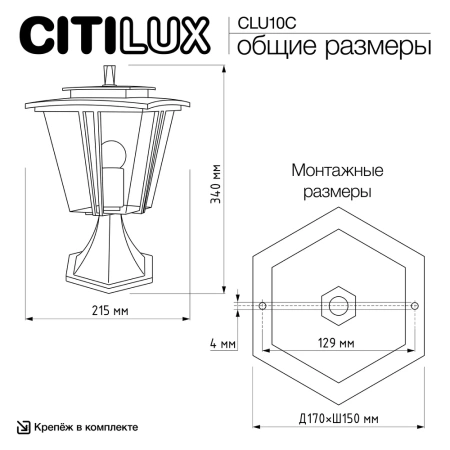 Уличный парковый светильник Citilux FORTS CLU10C CITILUX