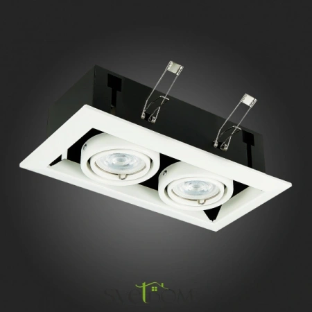 ST250.558.02 Св-к встр. Черный, Белый GU10 2*50W  IP20 L245xW126xH70 220V Без ламп Встраиваемые светильники ST LUCE