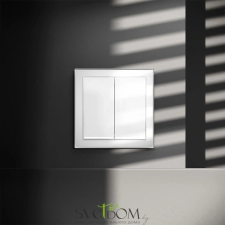 Выключатель двухклавишный с подсветкой Voltum S70 VLS020201  Voltum VLS020201