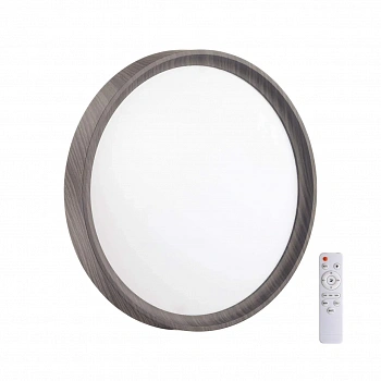 7627/DL PALE SN 122 Светильник пластик/венге под дерево LED 48Вт 3000-6300K D400 IP43 пульт ДУ WOODI