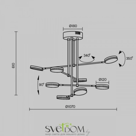Подвесные светильники Maytoni MOD070PL-L48B3K от Магазина Svetdom.by