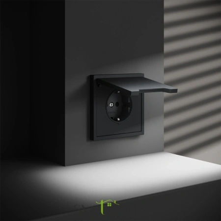 Розетки электрические с заземлением, шторками и крышкой Voltum S70 VLS040307  Voltum VLS040307