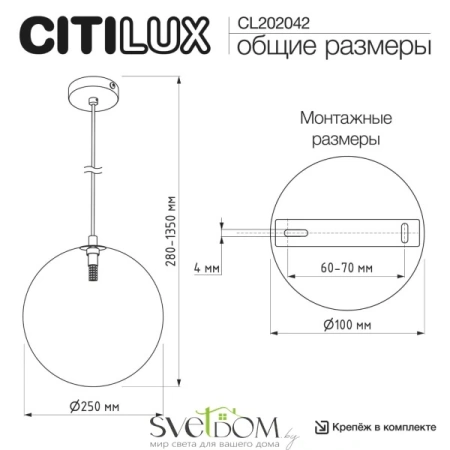 CITILUX CL202042 ORTON Шампань Подвес CITILUX