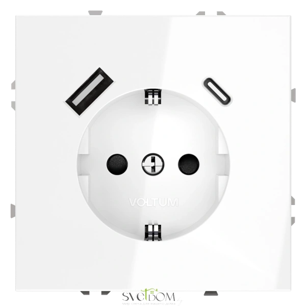 Розетка с USB, A+C Voltum S70 VLS040501  Voltum VLS040501