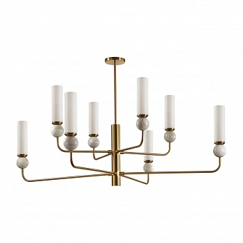 4359/8 MIDCENT ODL25 223 Люстра под латунь/металл/стекло/белый мрамор IP20 8* E14 40W 220V LOLLA