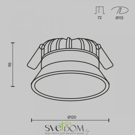 Встраиваемые светильники Maytoni DL055-12W3-4-6K-B от Магазина Svetdom.by