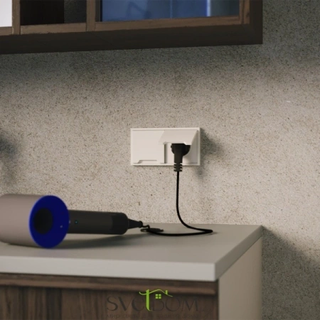 Накладка для розетки с заземлением, защитными шторками и крышкой Voltum S70 Хлопок VLS000813 Voltum VLS000813