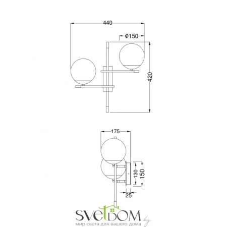 Настенные светильники MOD050WL-02G Maytoni | Svetdom.by