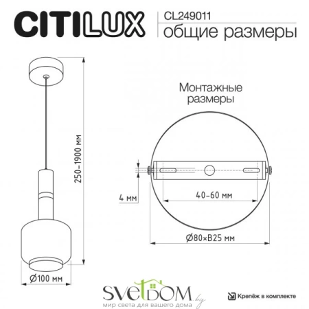 CITILUX CL249011 LASS Подвес CITILUX