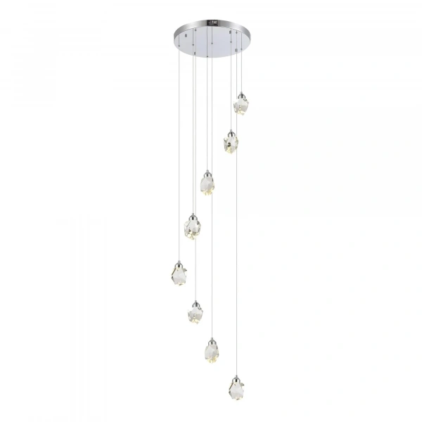 SL6114.103.08 Светильник подвесной ST-Luce Хром/Прозрачный LED 8*3W 3000K CASCATO