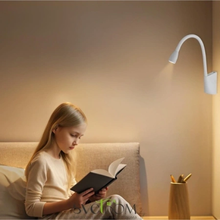 Citilux Декарт CL704340 LED Бра гибкое с выключателем Белое CITILUX