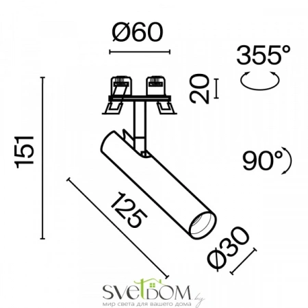 Встраиваемые светильники Maytoni C141RS-L125-6W3K-W от Магазина Svetdom.by