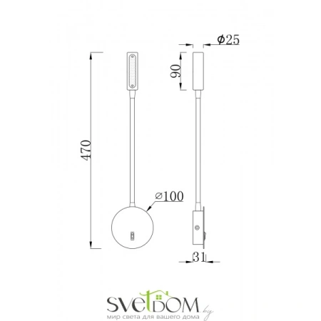 Настенный светильник (бра) Technical C035WL-L3MG3K Maytoni