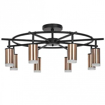 Lightstar LR7183080 Люстра RULLO 8х50W GU10 ЧЕРНЫЙ/МЕДЬ (571718+214430-8+202430-8)