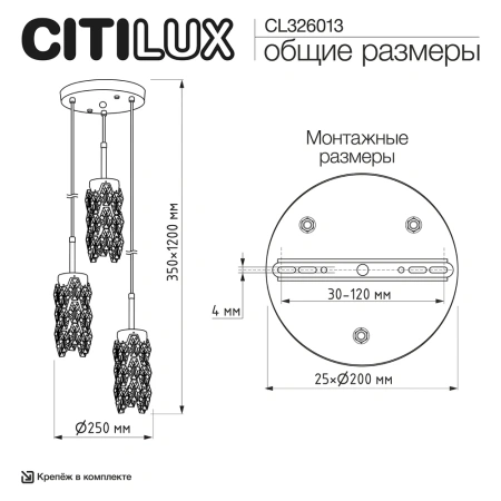 Подвесной светильник Citilux RONIN CL326013 CITILUX