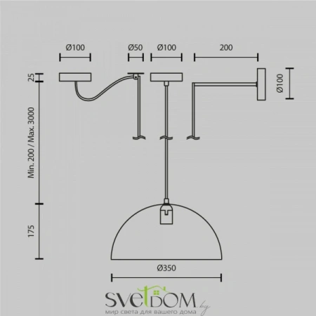 Подвесные светильники Maytoni MOD168PL-01B от Магазина Svetdom.by