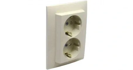 Двойной блок розеток 2к+з в сборе Logus90 Efapel 90331 CMF