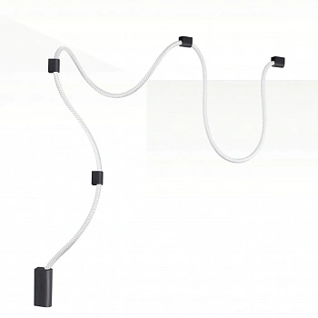 4391/30CL HIGHTECH ODL24 140 черный/металл/канат Настенно-потолочный светильник накладной (3 черных крепления в комплекте) IP20 LED 30W 1185Лм 4000K CORDA