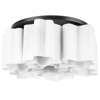 Lightstar 802077 Люстра NUBI 7х40W E27 ЧЕРНЫЙ МАТОВЫЙ/БЕЛЫЙ