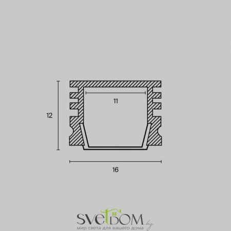 Алюминиевый профиль накладной 16x12 ALM005S-2M