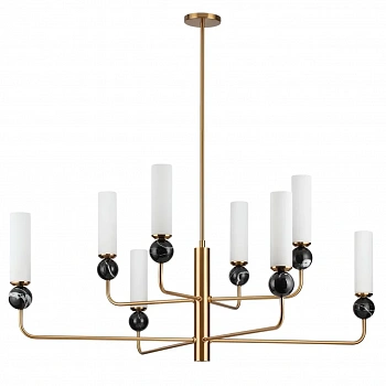 4361/8 MIDCENT ODL25 Люстра под латунь/металл/стекло/черный мрамор IP20 8*E14 40W 220V LOLLA