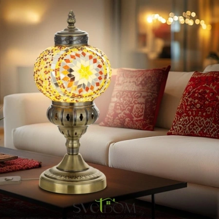 CITILUX CL419815 Каир Мозаика Янтарь Св-к Настольный CITILUX